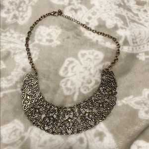 Gold bib necklace